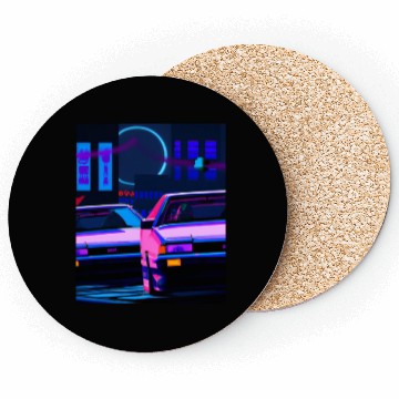 Discover Vaporwave Car Synthwave City Coasters