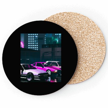 Discover Vaporwave Car Synthwave City Coasters