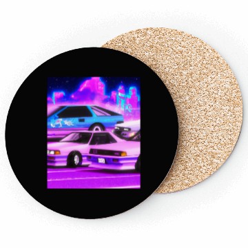 Discover Vaporwave Car Synthwave City Coasters