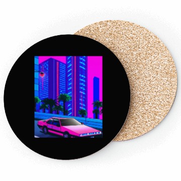 Discover Vaporwave Car Synthwave City Coasters