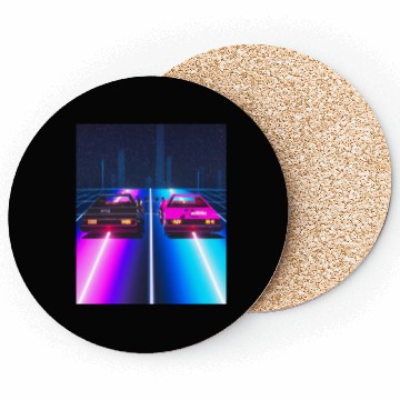 Discover Vaporwave Car Synthwave City Coasters