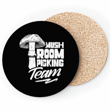 Discover Mushroom Picking Team Collecting Collect Picker Coasters