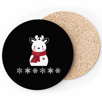 Discover Christmas reindeer snowman Coasters
