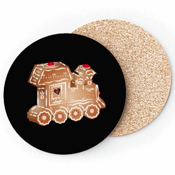 Discover decorated gingerbread locomotive for Christmas Coasters