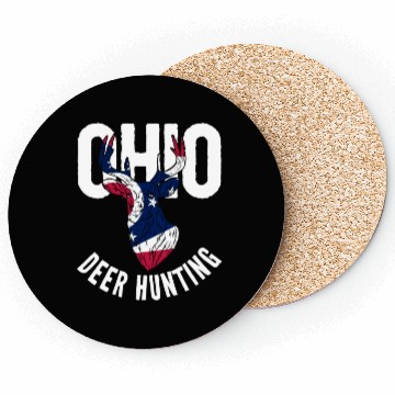 Discover Ohio Deer Hunting Buck Stag Hunter Coasters