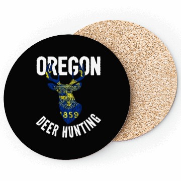 Discover Oregon Deer Hunting Buck Stag Hunter Coasters