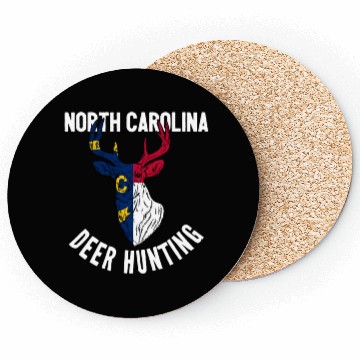 Discover North Carolina Deer Hunting Buck Stag Hunter Coasters