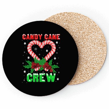 Discover Candy Cane Crew Christmas Sweets Family Matching Coasters
