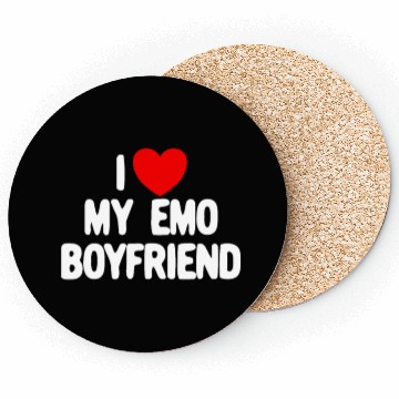 Discover I Love My Emo Boyfriend Red Heart Emo Boyfriendmat Coasters