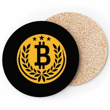 Discover emblem bitcoin laurel wreath Coasters