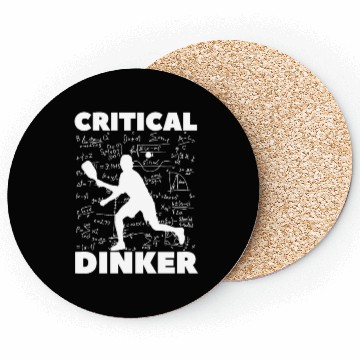 Discover Pickleball Critical Dinker, Funny Pickle Ball. Coasters