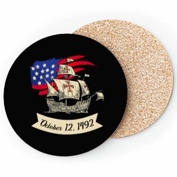 Discover Columbus Day 1492 Coasters