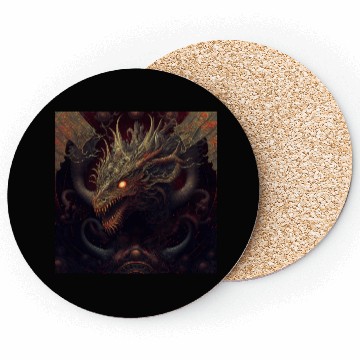 Discover Dark fantasy dragon cover version 3 Coasters