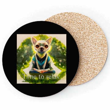 Discover dog relaxion, buddhist chihuahua Coasters