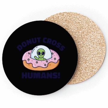 Discover Space Area 51 Donut UFO Cute Alien Head Coasters