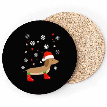 Discover dachshund winter Coasters