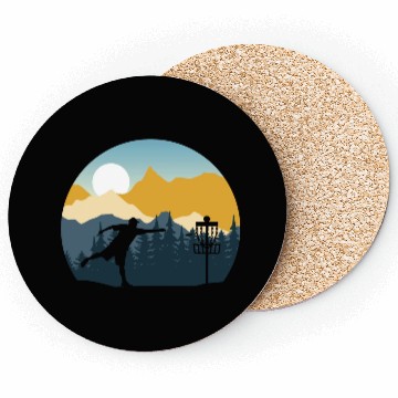 Discover Disc Golf - Disc Golfing Player Ultimate Frisbee Coasters