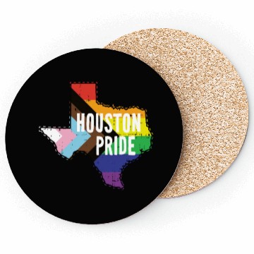 Discover Houston Pride Gay Lesbian Queer Texas Rainbow Flag Coasters