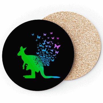 Discover Butterfly & Kangaroo In Nature Australia Kangaroo Coasters