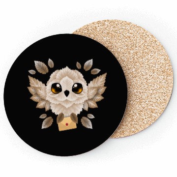 Discover owl mail of leaves Coasters