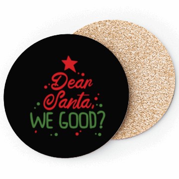 Discover Dear Santa Christmas Holiday Typography Coasters