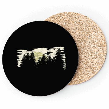 Discover Dark Forest Nature Winter Vintage Coasters