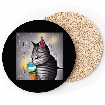 Discover cut cat love ice cream Coasters