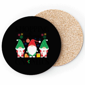 Discover Shopping With My Gnomies, Holiday Shopping Gnomes Coasters