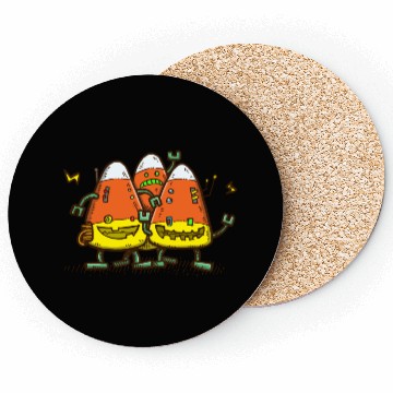 Discover Candy Corn Bots Coasters