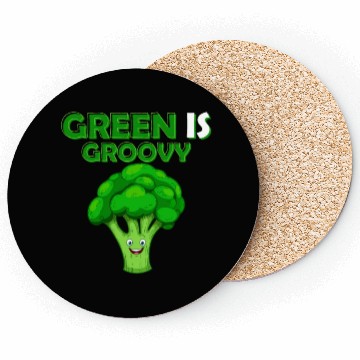 Discover Green Is Groovy Vegetable Broccoli Coasters