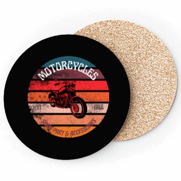Discover Black & Red Vintage Motorcycle Coasters