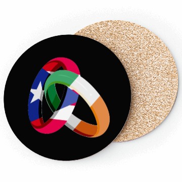 Discover Puerto Rico Flag Ireland Ring Marriage Wedding Coasters