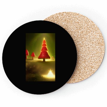 Discover Mushroom Shining Christmas tree Coasters