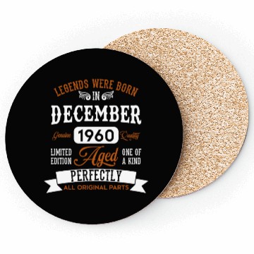 Discover December 1960 Legends Birthday Gift Coasters
