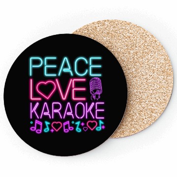 Discover Karaoke Singer 80s Retro Peace Coasters