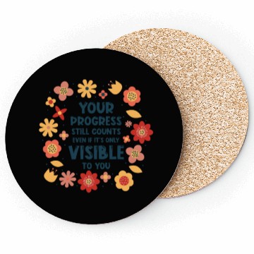 Discover Progress Life Quotes Positive Message Wisdom Coasters