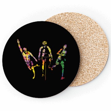 Discover Watercolor Womens Triathlon Coasters