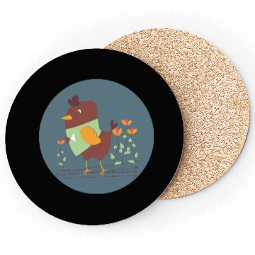 Discover Kawaii cute chicken for farmers own farm animals Coasters