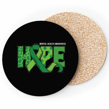 Discover Hope Green Mental Health Awareness Coasters