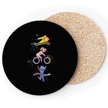 Discover Watercolor Womens Triathlon Coasters