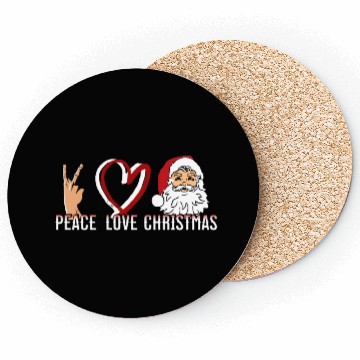 Discover Peace Love Christmas Coasters