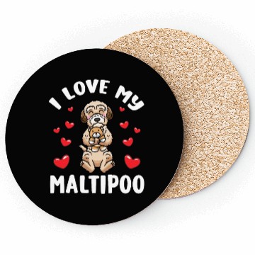Discover Maltipoo Dog With Stuffed Animal Coasters