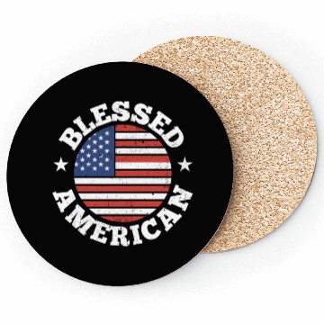 Discover Blessed American America USA US Patriotic Coasters