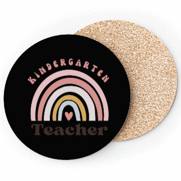 Discover Cute "Kindergarten Teacher" Rainbow Boho Coasters