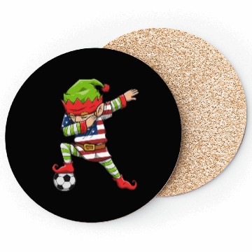 Discover Soccer Boy Dabbing Elf Squad Christmas Jersey Coasters