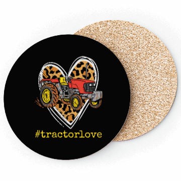 Discover Tractor Love Harvester Driver Farmer Farm Leopard Coasters