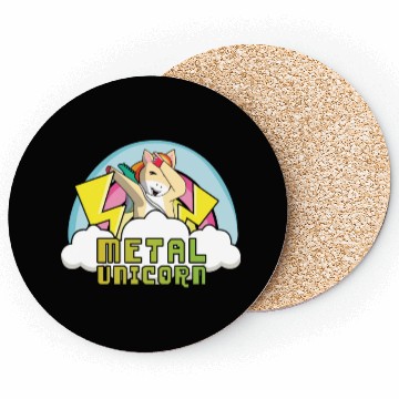 Discover Dabbing Dab Unicorn Rainbow Metal Music Heavy Rock Coasters