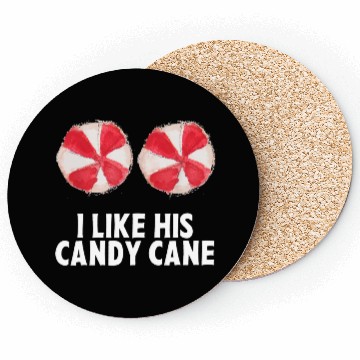 Discover I Like His Candy Cane Funny Couples Christmas Coasters