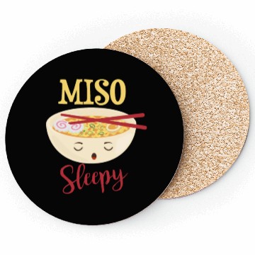 Discover Miso sleepy funny sushi soup motif Coasters