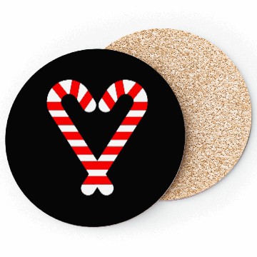 Discover Candy Canes Heart Hearts Christmas Winter Coasters